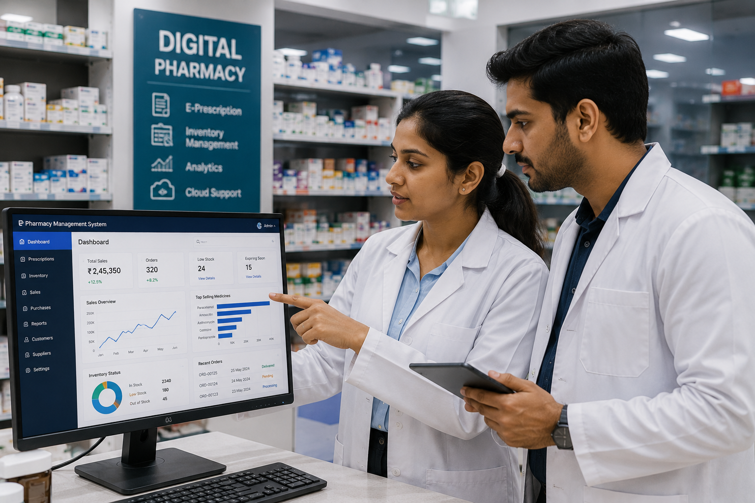 Modern paperless pharmacy operation utilizing Pharamos software