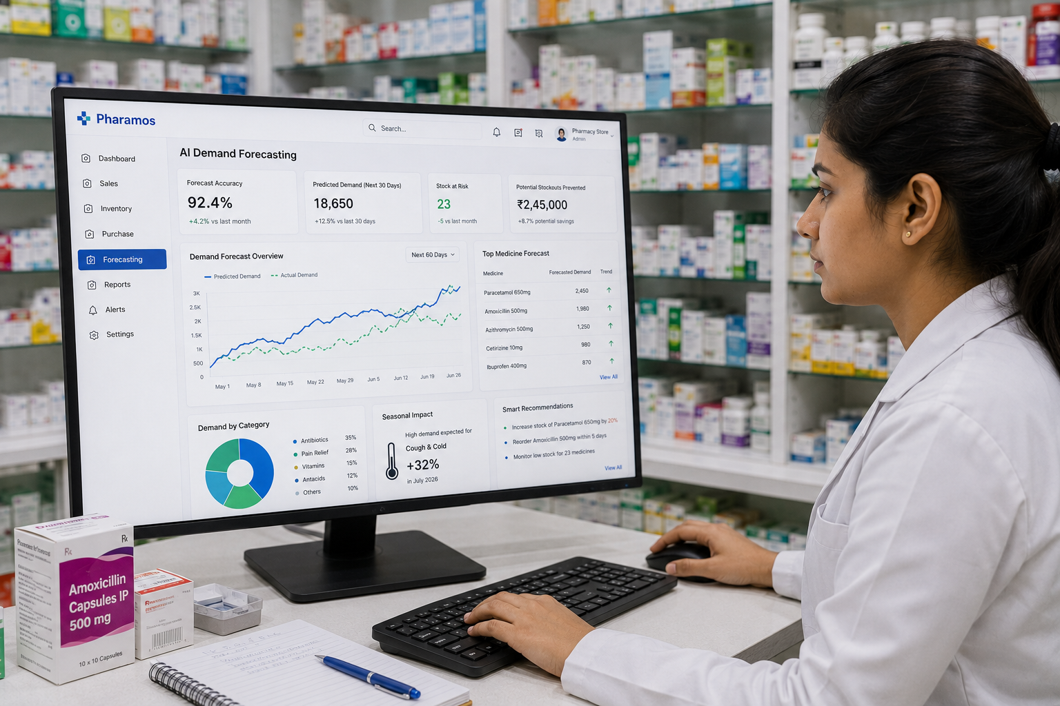 Comprehensive view of the Pharamos pharmacy SaaS cloud ecosystem